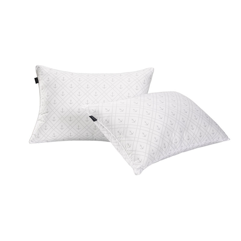 White Polyester Medium Support Rectangular Bed Pillows, 20" x 36", Set of 2