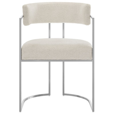 Huron Curved Back Fabric And Metal Dining Accent Chair by Modway