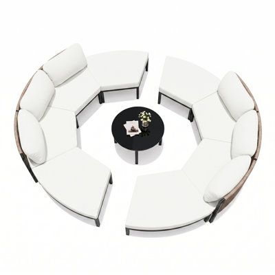 Ensemble de conversation pour terrasse 8 personnes avec table basse