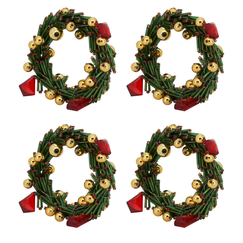 Perles de verre, porte-serviette en fer