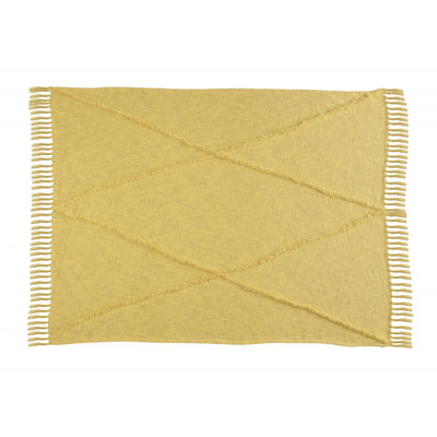 Jeté en coton tissé crème