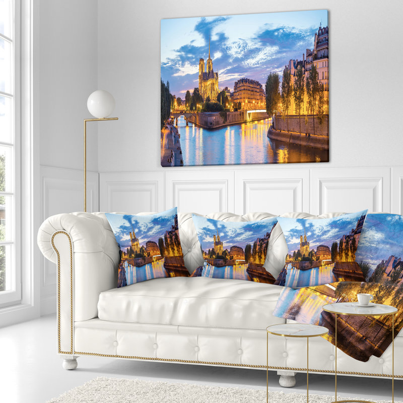 Coussin Schafer Landscape Notre Dame, 16 po x 1 po, Coussin décoratif