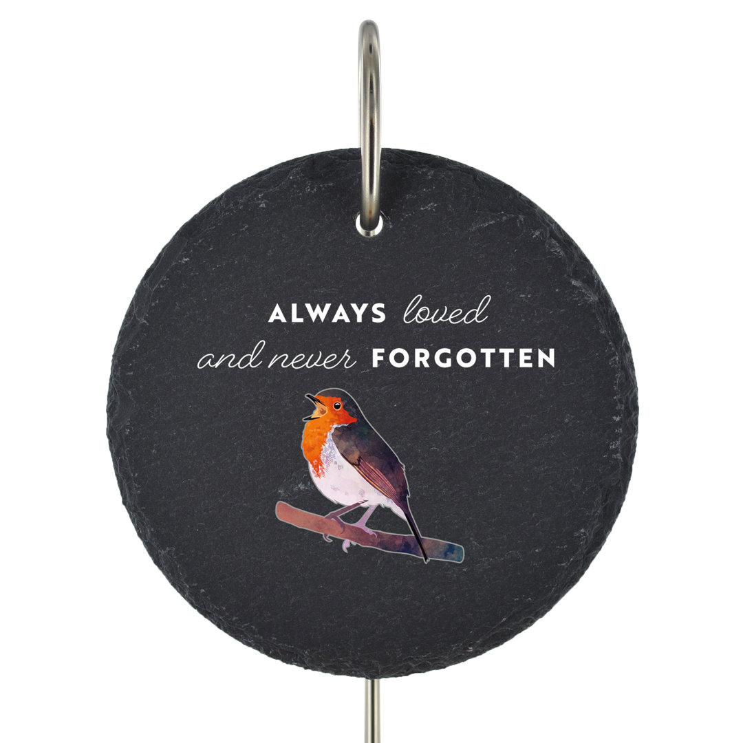 Branasia Slate Circle Robin Grave Marker Memorial Plaque
