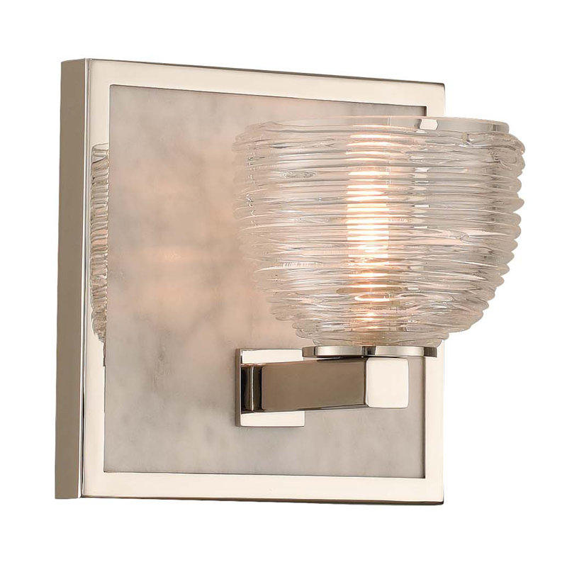 Bianco 1 LT Polished Nickel Bath Wall Sconce Kalco