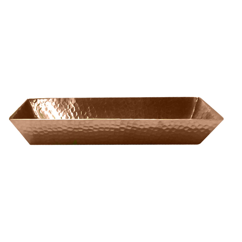 Panier en métal martelé, 2" H x 12" lx 4,25" d, Cuivre