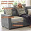 Pouf de rangement de 61,5 cm pour canapé d'angle modulaire – Repose-pieds moderne rembourré avec rangement dissimulé-1910900733