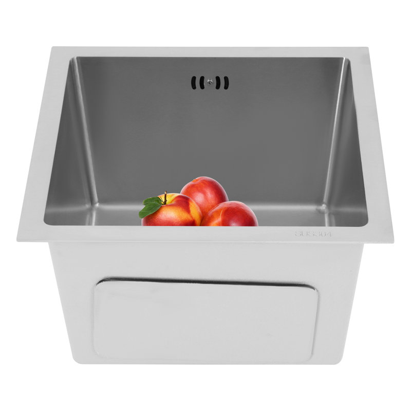 Évier de cuisine rectangulaire encastré en acier inoxydable moderne et minimaliste Modern, Argent argent