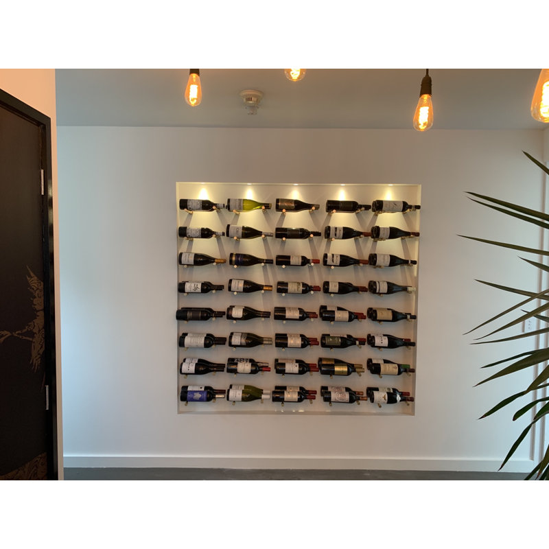 Aaronson 2 Bottle Wall Mounted Wine Bottle Rack, Golden Bronze