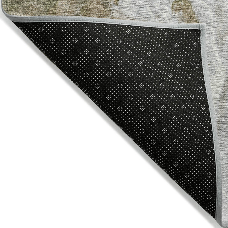 Tapis d'extérieur lavable abstrait brun et ivoire 8 pi x 10 pi