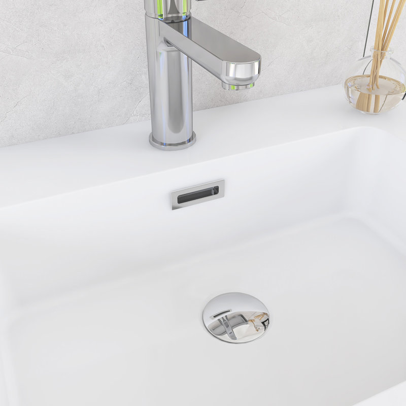 Meuble-lavabo simple autoportant 24 po avec plateau en résine 24 po, Brun