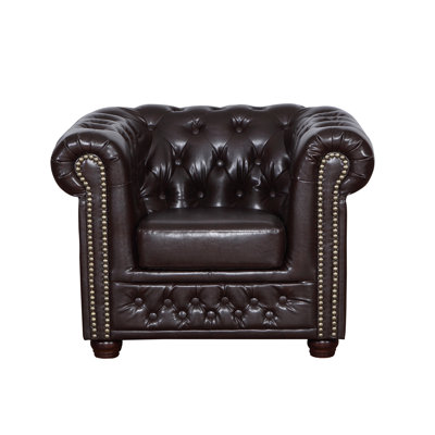 Auer Faux Leather Chesterfield Chair