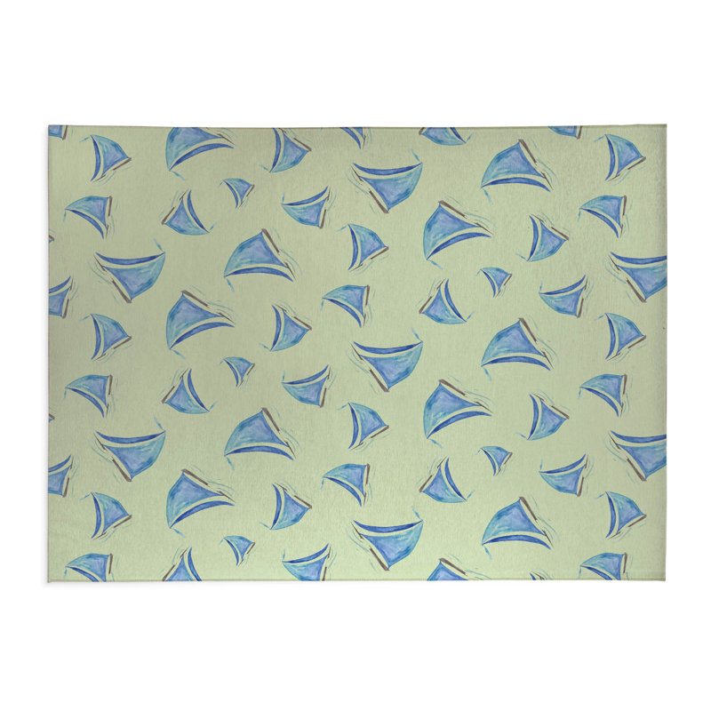 Tapis de cuisine antidérapant Summer, Limette, Rectangulaire 2 pi x 3 pi