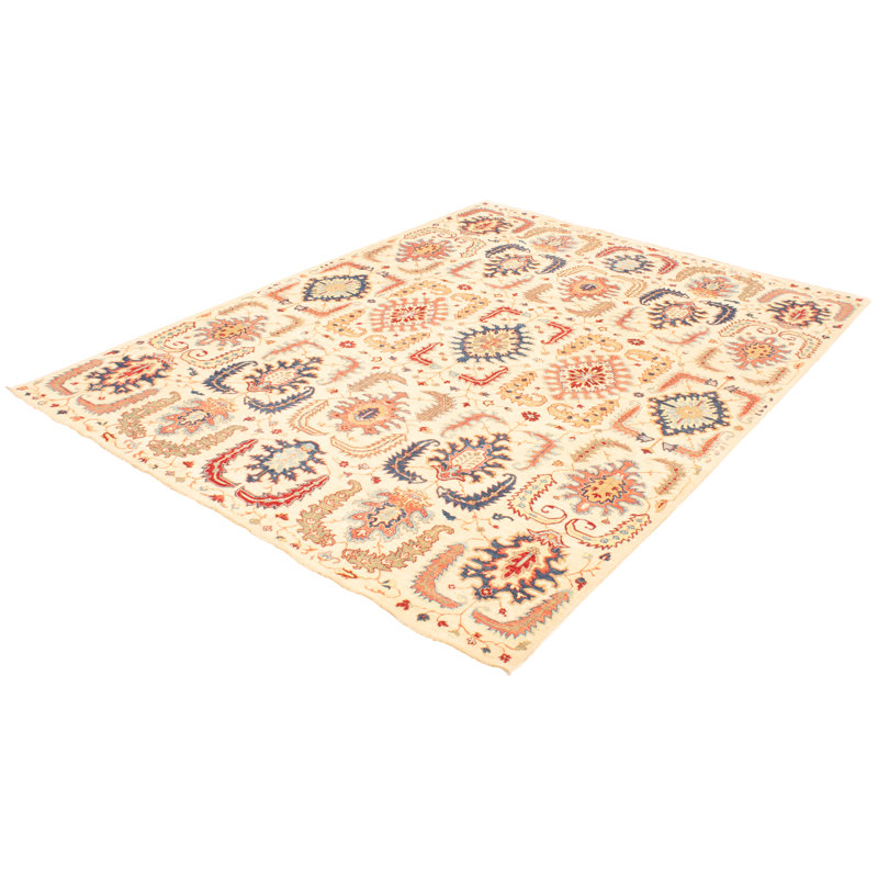 Tapis de zone en laine beige 9 pi 1 po x 12 pi noué la 2010s one-of-kind-the main beige esari Ahmyra