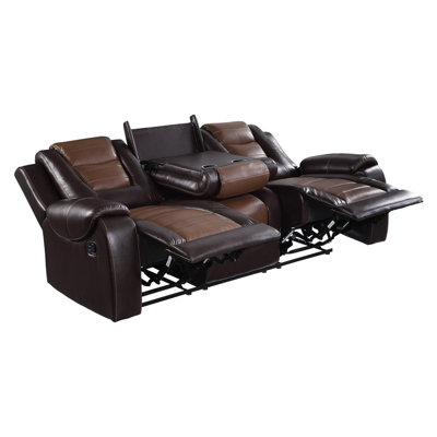 Furniture 3Pc Reclining Sofa Set  Breathable Faux Leather Upholstery Sofa Loveseat Swivel Reclining Chair, Cup Holders, Power Outlets, USB Ports