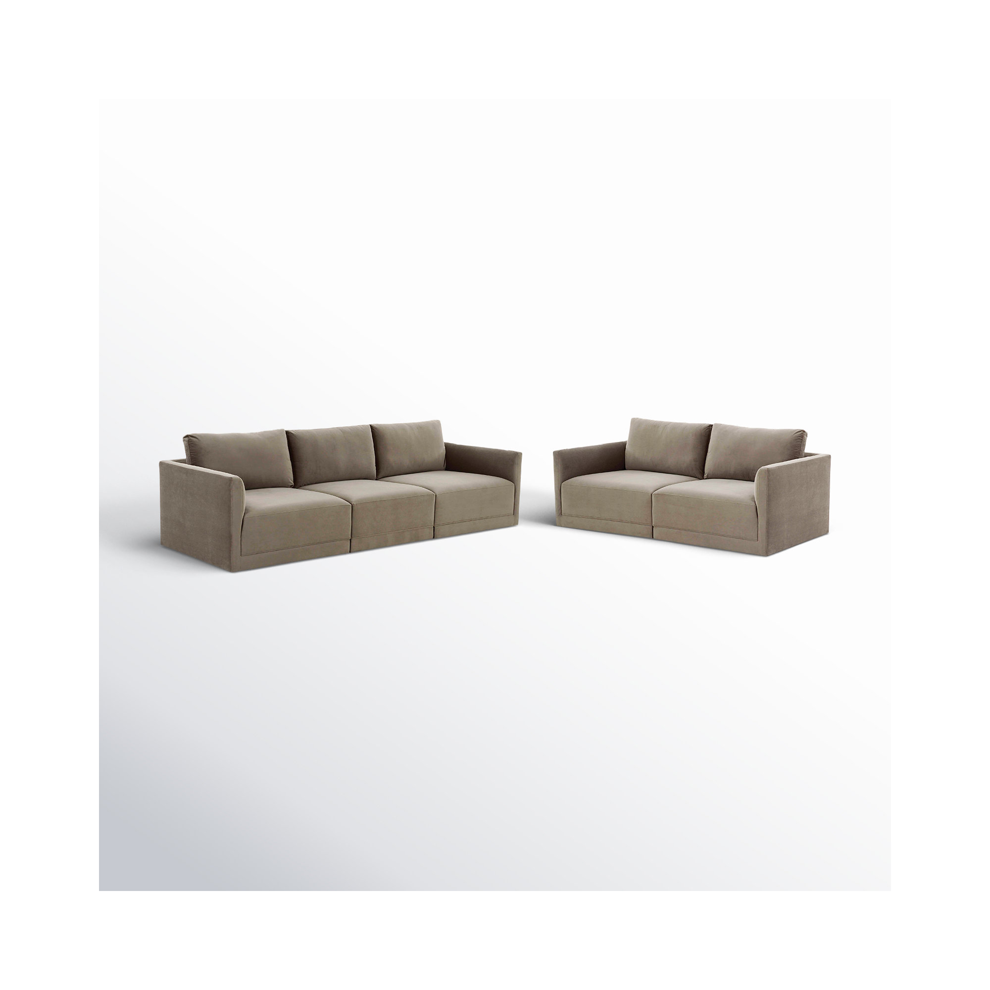 Deirdre 5 - Piece Living Room Set, Taupe Velvet