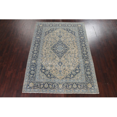 One-of-a-Kind 7'8" X 10'8" 1970s Wool Area Rug in Beige