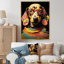 «Curious Popart Daschund Dog II», art mural chien