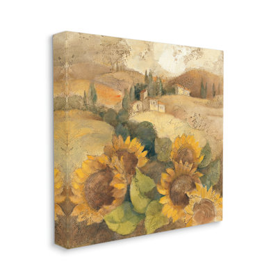 Tournesols rétro jaune-brun doux d’Albena-impression d’art graphique