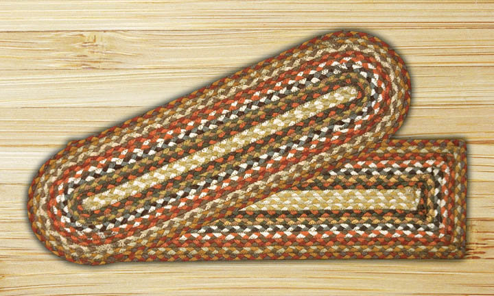 Earth Rugs Honey/Vanilla/Ginger Oval Stair Tread 27" x 8.25", Oval 8.25" x 27"