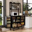 Armoires de garde-manger de 58 po avec tablettes pour micro-ondes, armoire de rangement de cuisine autoportante avec tablettes réglables, armoires de buffet pour la cuisine, la salle à manger, le salon, noir-877257810