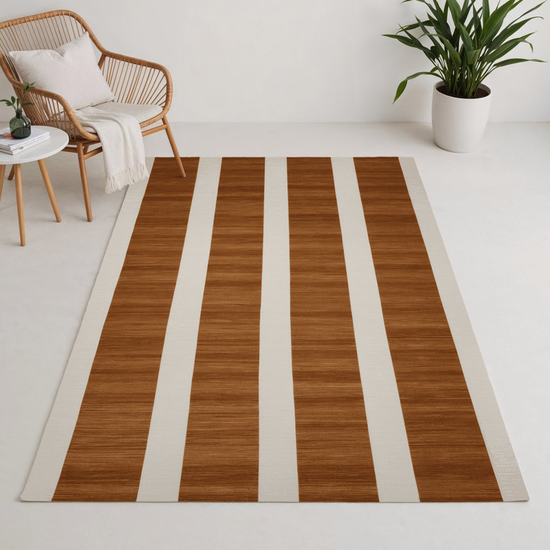 Tapis intérieur / extérieur gris HorizontalStripes, Rectangulaire 3 pi x 5 pi