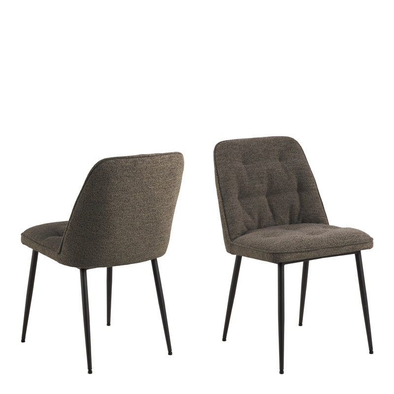 Washingtonville 84cm H Tufted Cotton Blend Upholstered Side Chair, 2, Grey