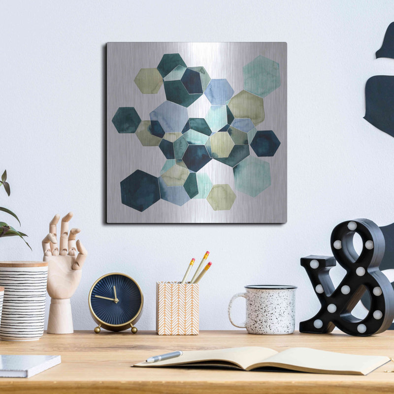 «Crystallize I» par Grace Popp, art mural en métal, H 12 po x l 12 po