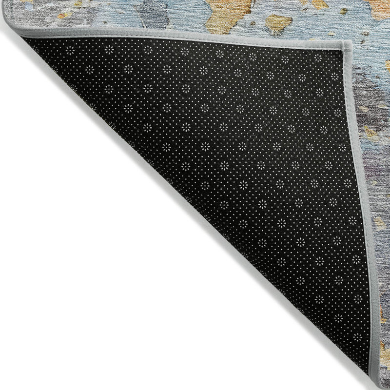 Tapis extérieur lavable abstrait 8 pi x 10 pi gris granit