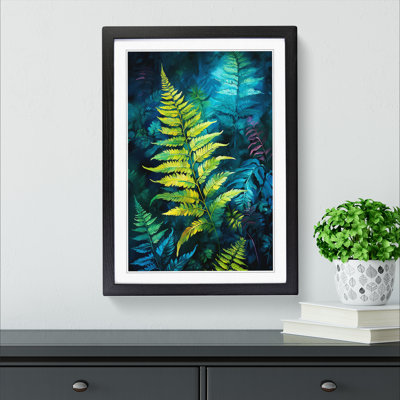 Fern Leaf Expressionism No.2 - Single Picture Frame Print on Wood