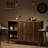 47 Inches Mid Century Modern Buffet Cabinet With Storage, Accent Sideboard And Credenza With Fluted Doors, Wood Coffee Bar Console For Kitchen, Living Room, Dark Brown-1203322488