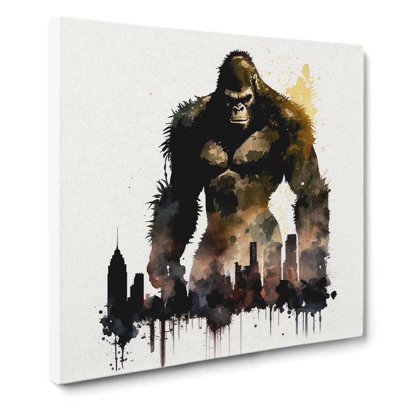 King Kong Watercolour No.1 - Wrapped Canvas