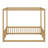 Canopy Frame Floor Bed Featuring Safety Fence And Guardrails-375218126