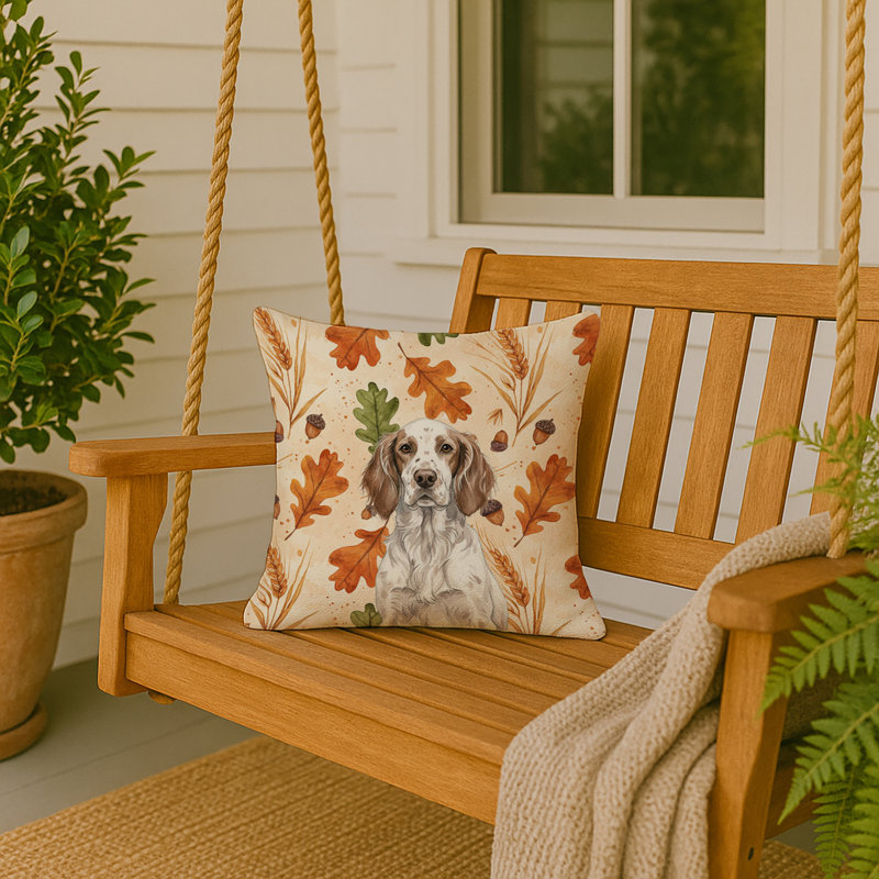 Coussin Butterfly Setter Heirloom, Carré 18 po, Foie Belton English Setter