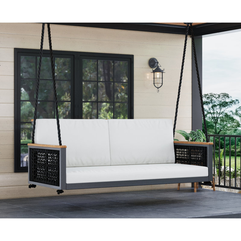 Balancelle en teck avec coussins Linden, 62"