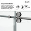 Porte de douche coulissante simple sans cadre l 74 à 79 po x H 76 po avec verre trempé transparent de 3/8 po (10 mm), film incassable et localisateur de trou d'installation - Rail supérieur rond-123313826