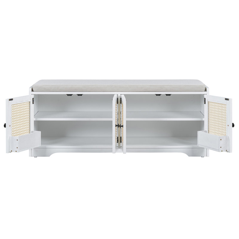 Banc de rangement pour chaussures Trexm, Blanc