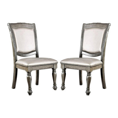 Ensemble de 2 chaises d'appoint rembourrées en similicuir