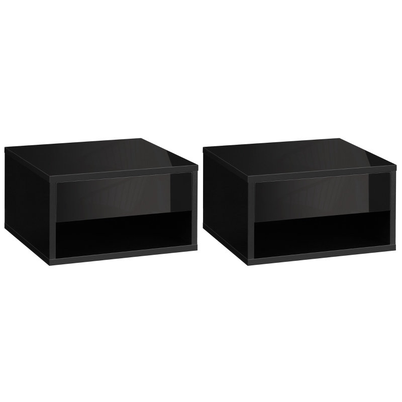 37 cm W Bedside Table, Black
