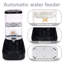 Ensemble distributeur automatique de nourriture et d'eau pour animaux de compagnie Elevon, avec bol, noir, 3,8 L-95982409