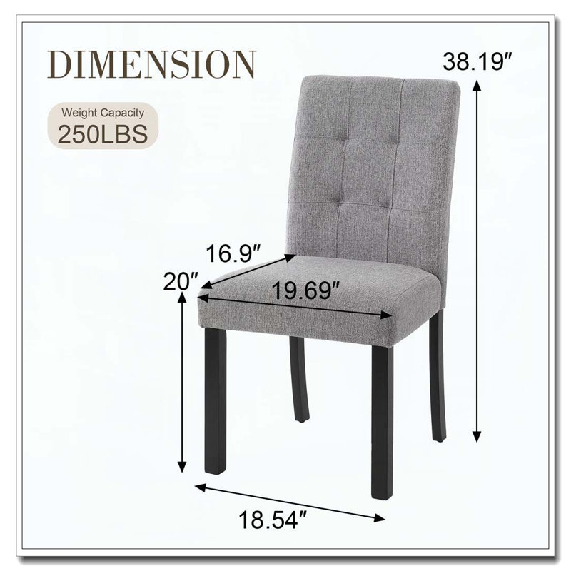 Chaise de salle à manger 4 pièces, Gris