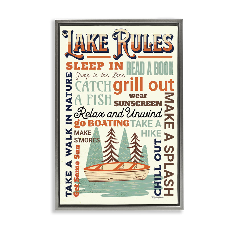 Lac flottant, activités amusantes, toile flottante par Marla Rae, Cadre flottant gris lustré, H 31 po x l 21 po