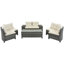 Ensemble de canapé d'extérieur rond en osier 8 pièces, canapé modulaire demi-lune avec table basse, rotin PE, coussins résistants à l'eau-1280202101