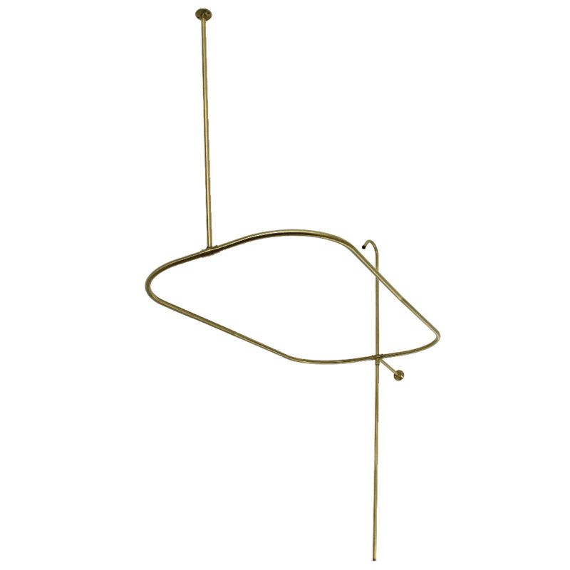 Kingston Brass Vintage 62-Inch Shower Riser with Rectangular Enclosure, Antique Brass