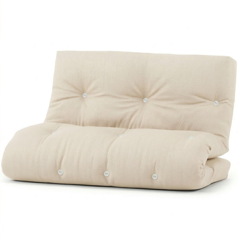 15cm Futon Mattress Futon  Mattress, Cream, Double (4'6)
