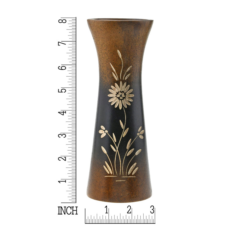 Vase à fleurs en bois de manguier riche et naturel