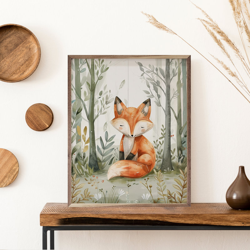 Renard des bois, H 20 po x l 16 po x P 1,8 po