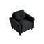 Velours noir contemporain avec structure stable et coton de poupée pour le confort du bureau ou de la chambre à coucher - Structure riche en tissu doux et respirant renforcé, petits espaces-1666380916