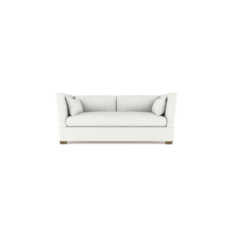 Rivington Flare Square Track-Arm Loveseat, Box Weave Linen Oyster, Weathered, 31" H x 72" W x 37" D