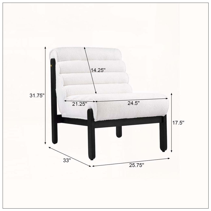Fauteuil d'appoint Fluffy, Blanc et noir