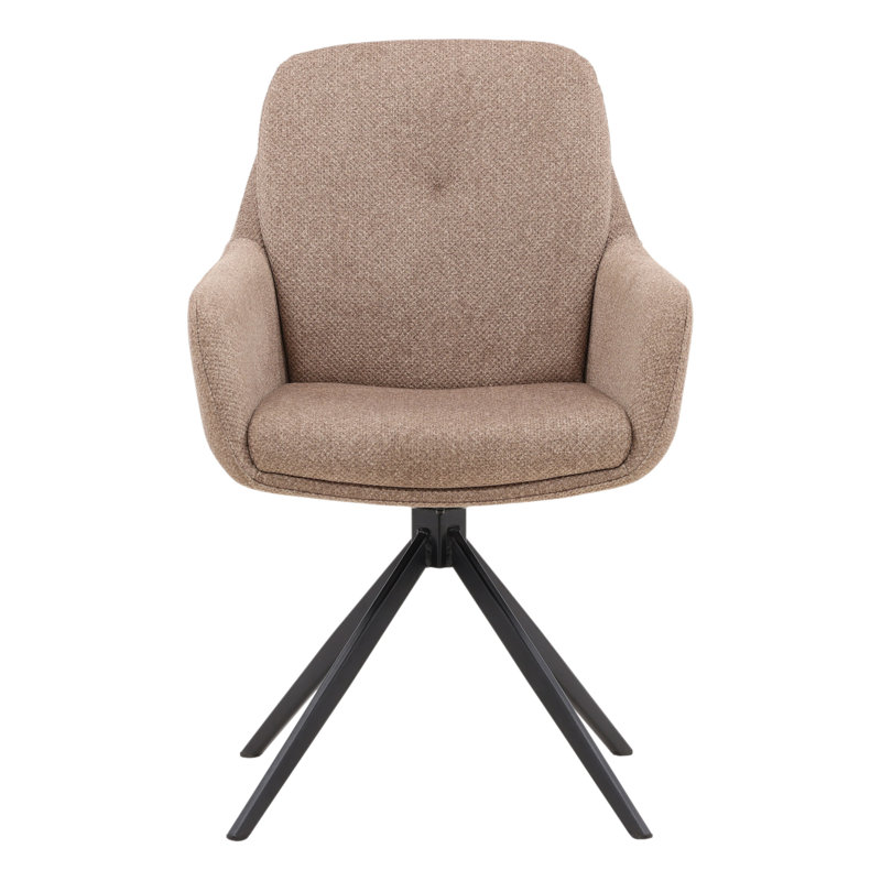 Ravena Upholstered Swivel Dining Chair, Sand (Set of 2)